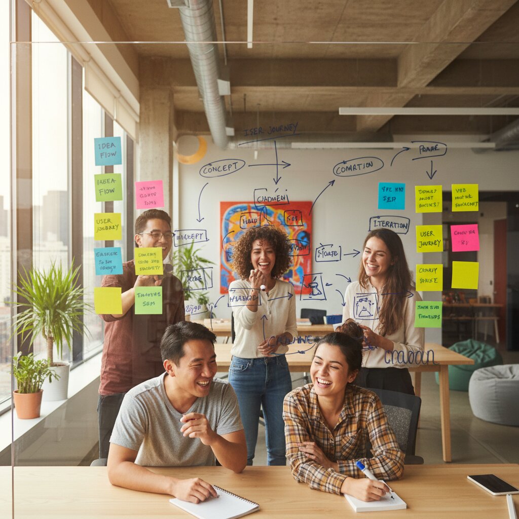 Kreatives Team bei der Zusammenarbeit